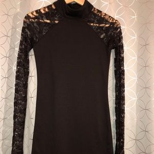 Black long sleeve lace blouse.